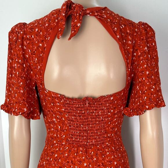 Reformation Alaina Floral Lightweight Mini Summer Dress in Balsam - Picture 8 of 13
